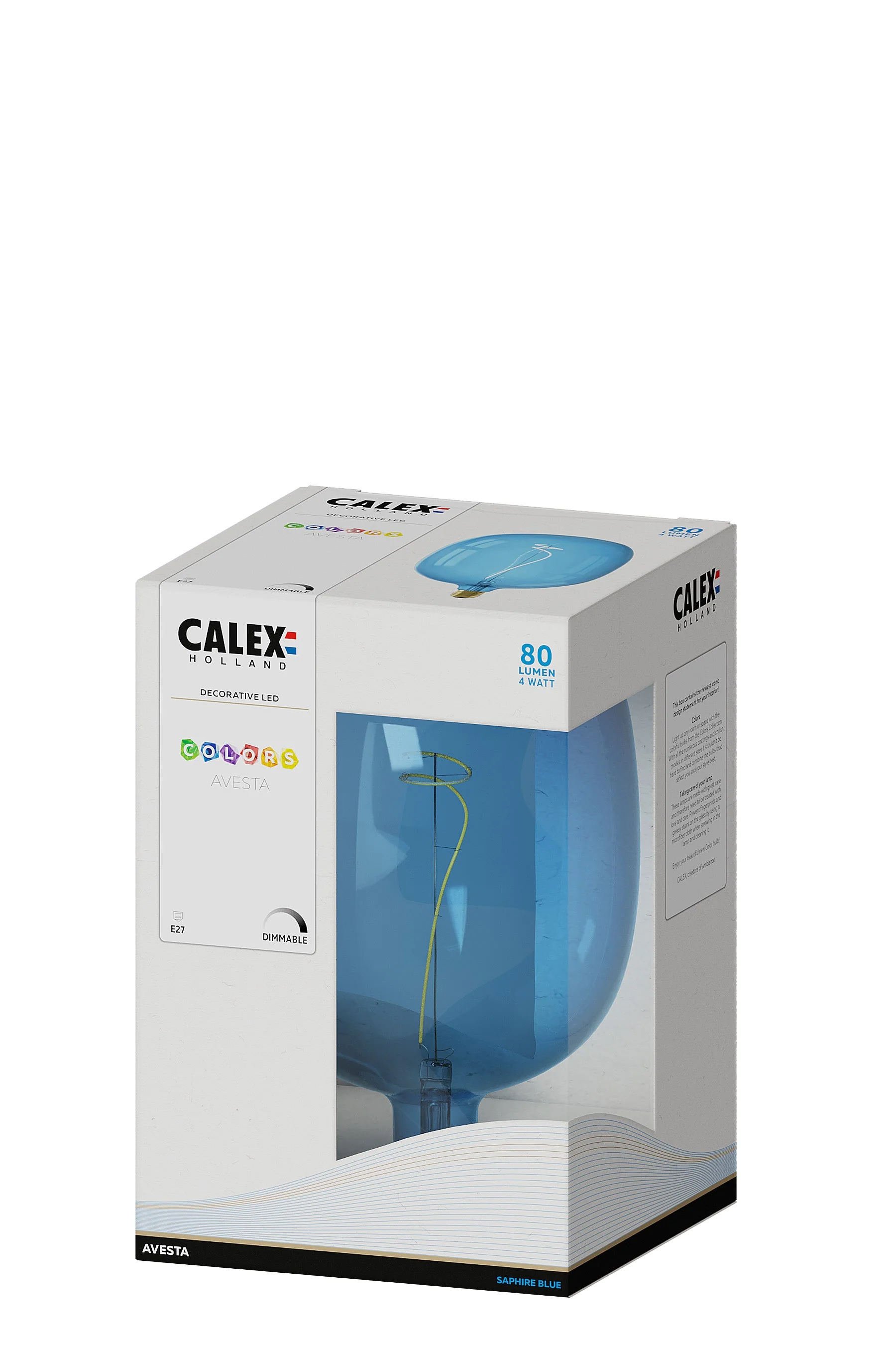 Calex Avesta Lamp - E27 - Filament - Sapphire Blue - WarmWhite - 4W - Image 3