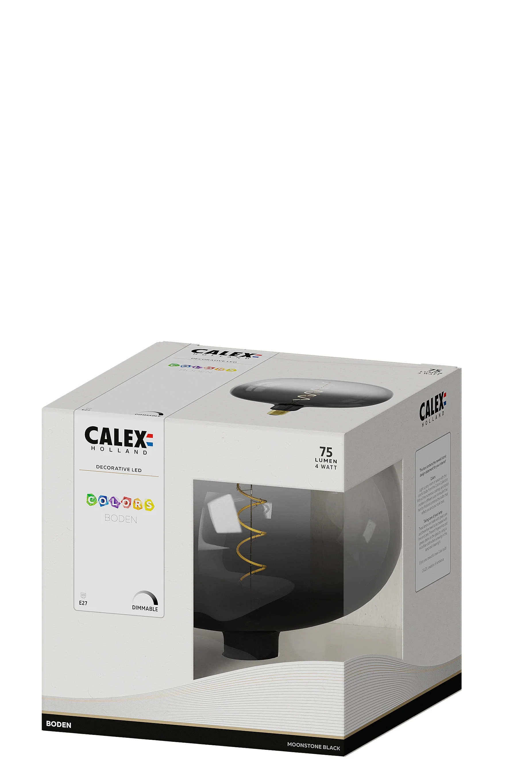 Calex Boden Lamp - E27 - Filament - Moonstone Black - WarmWhite - 4W - Image 3