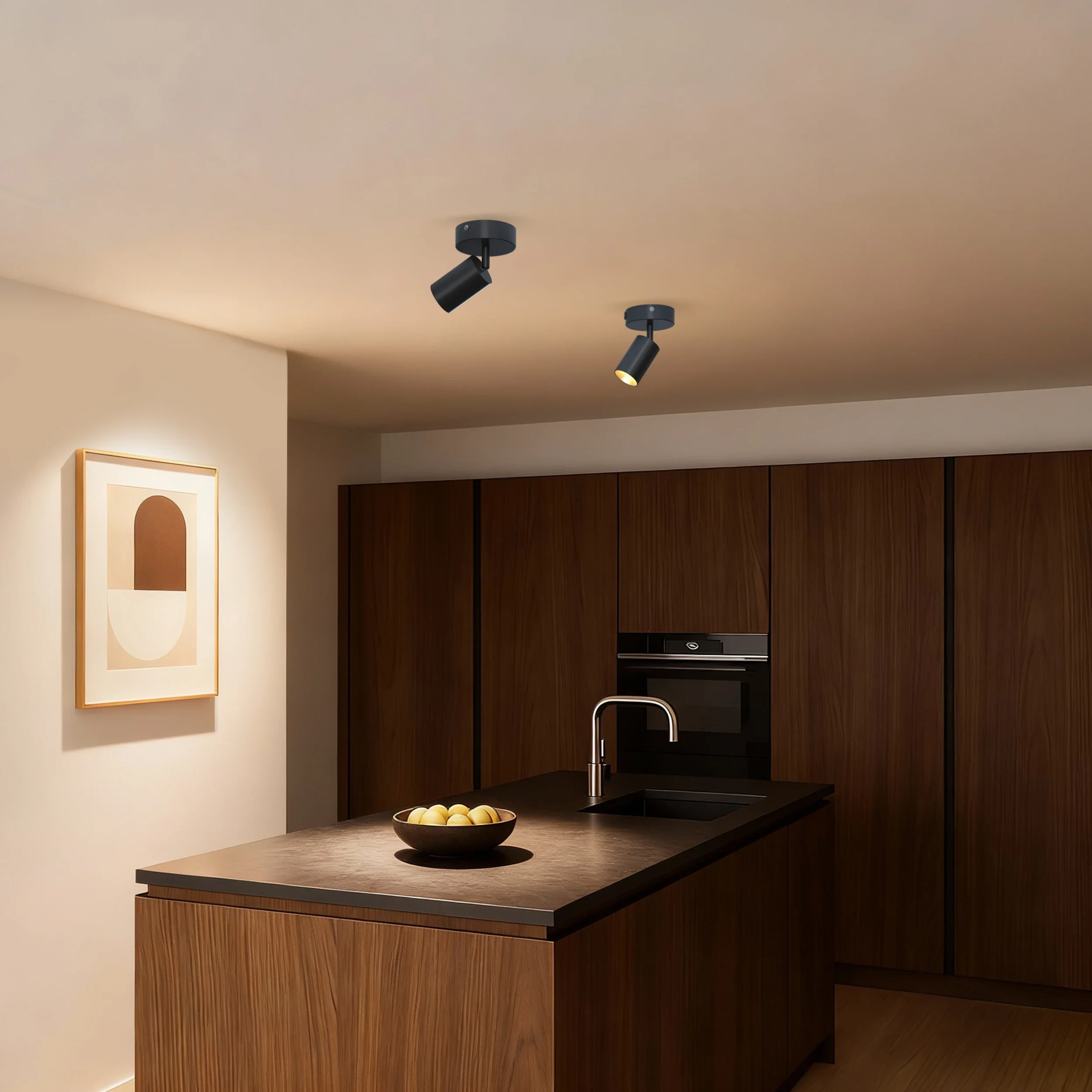 Calex Ceiling Spot light - 1x GU10 - Round - Black - Image 2