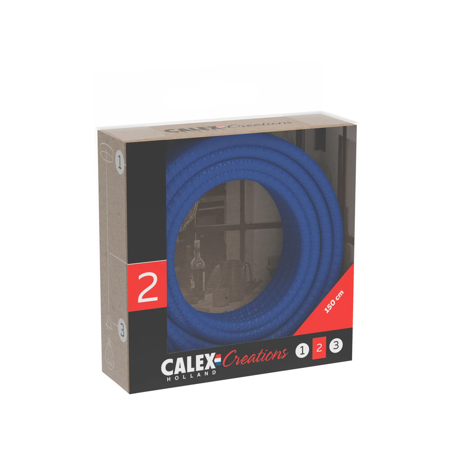 Calex Creations Fabric cable - Blue - 1.5meter - Image 3