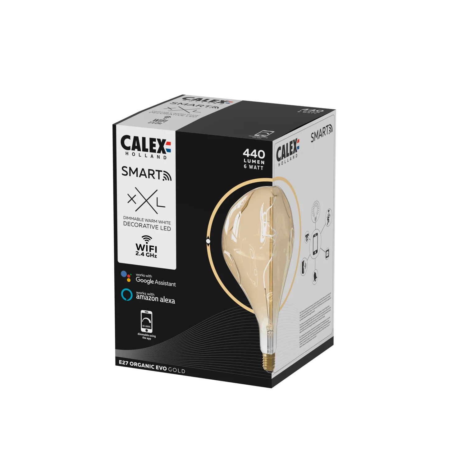 Calex EVO Smart LED Bulb - E27 - Filament - Gold - WarmWhite-6W - Image 3