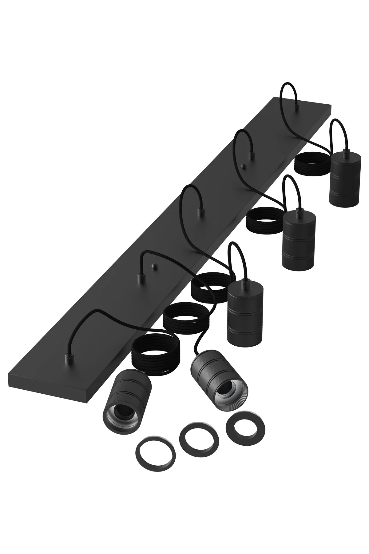 Calex Hanging Lamp - 5x E27 - Black - Excl. Light source - Image 2