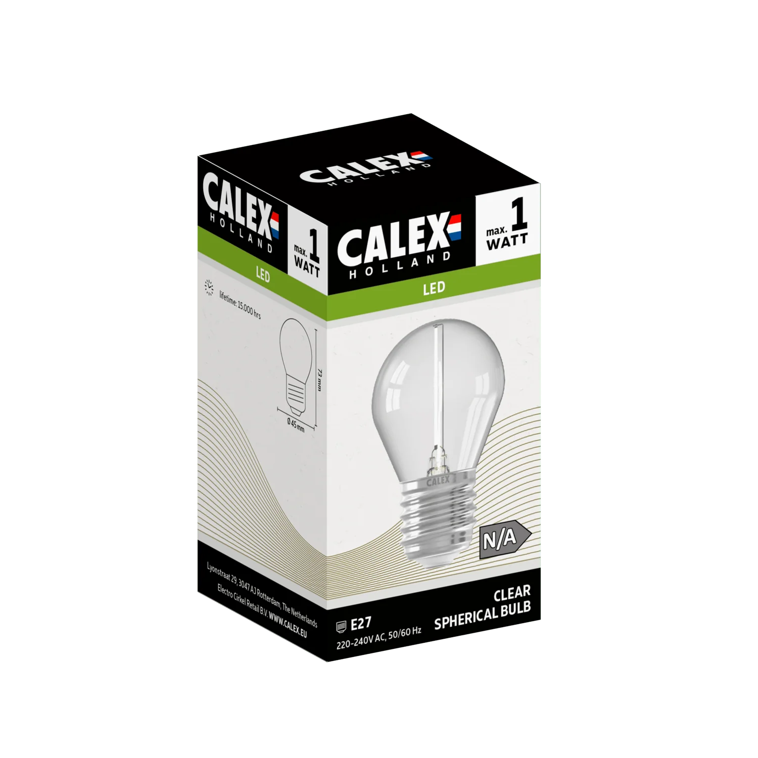 Calex Party Bulb - E27 - P45 - Clear - Image 3