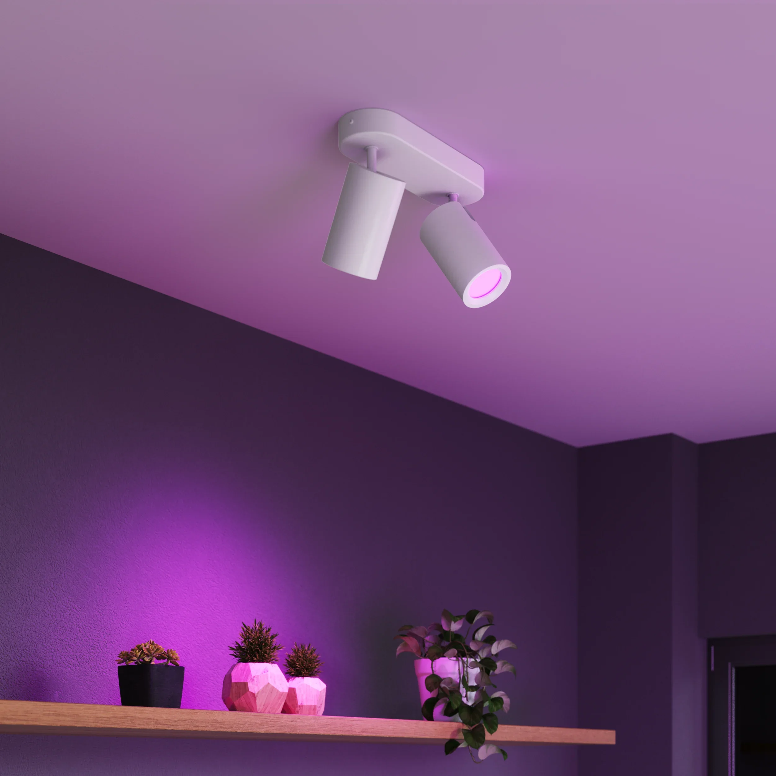 Calex Smart Ceiling Light - 2 Light Spot - White - Image 3