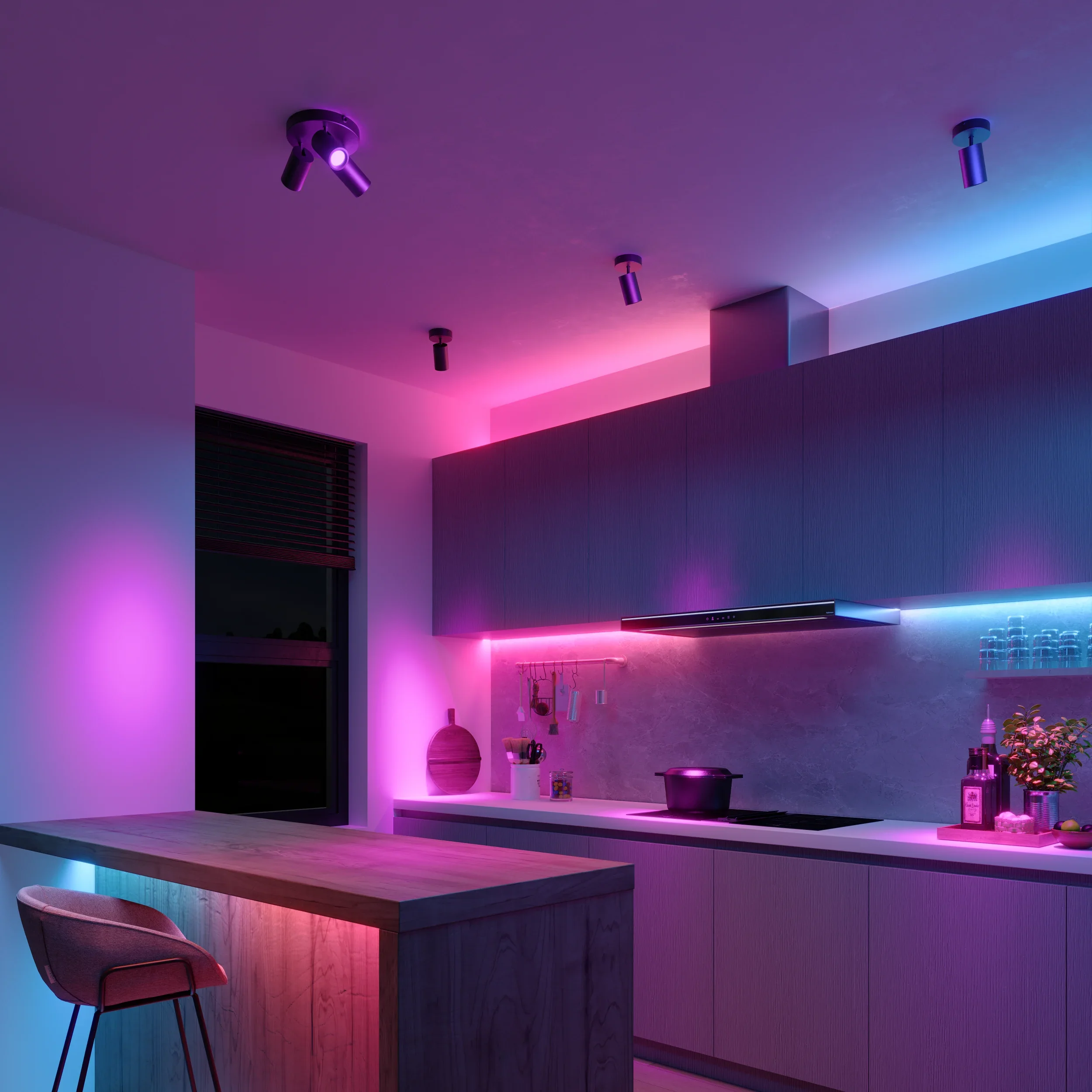 Calex Smart Ceiling Light - 3 Light Spot - Black - Image 3