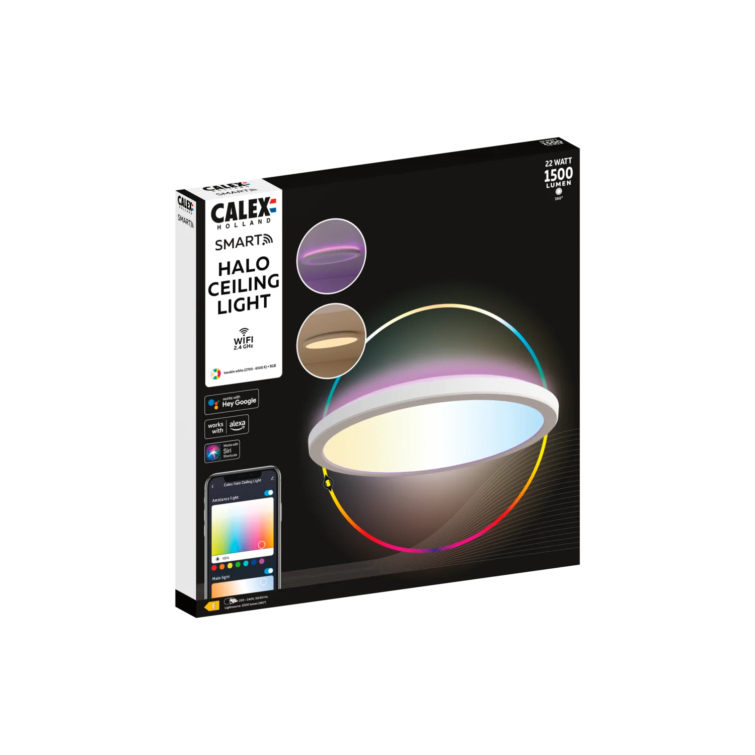 Calex Smart - Halo Ceiling Light - 295mm - 22W - IP54 - UK - Image 3