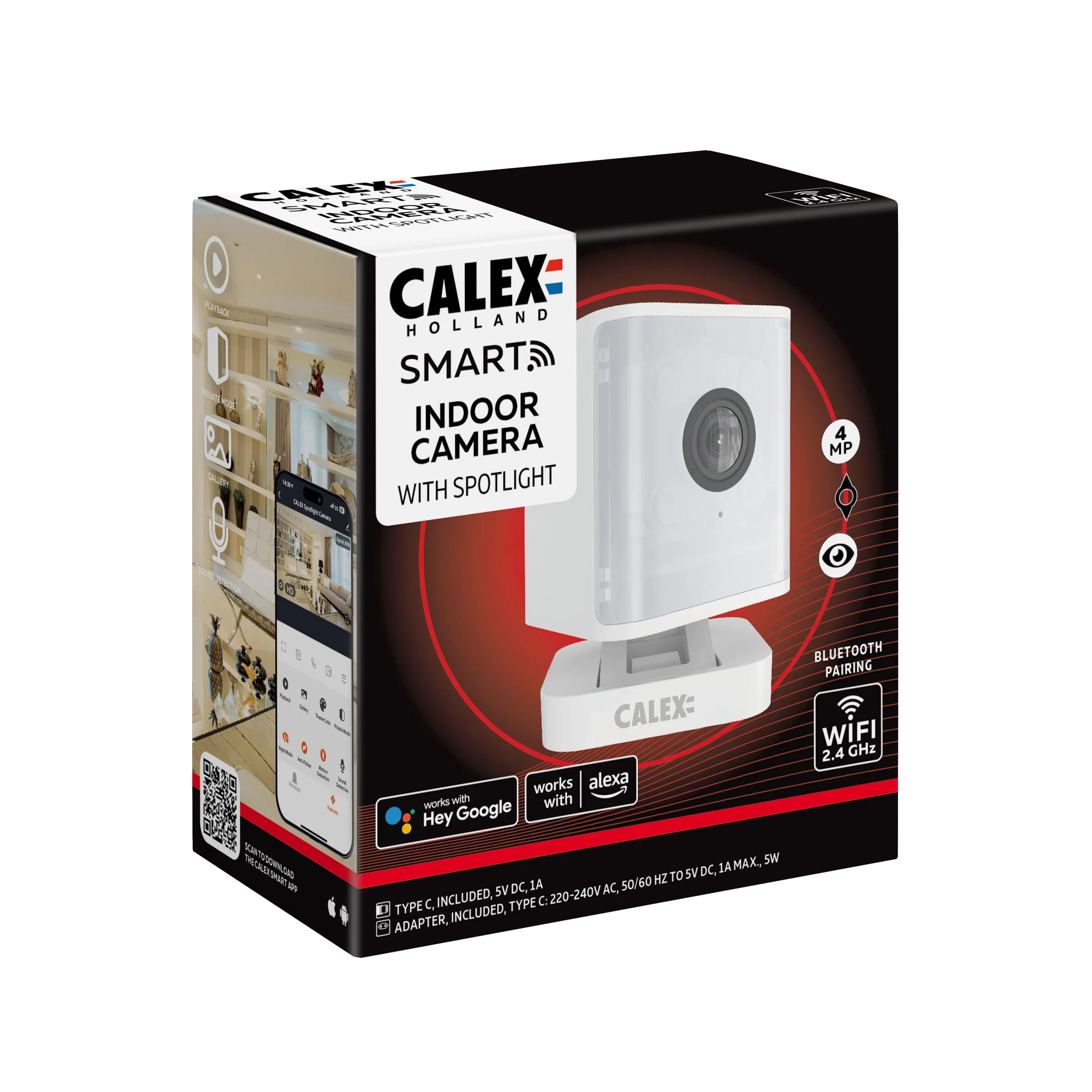 Calex Smart Indoor Camera -  4MP - White - UK - Image 2