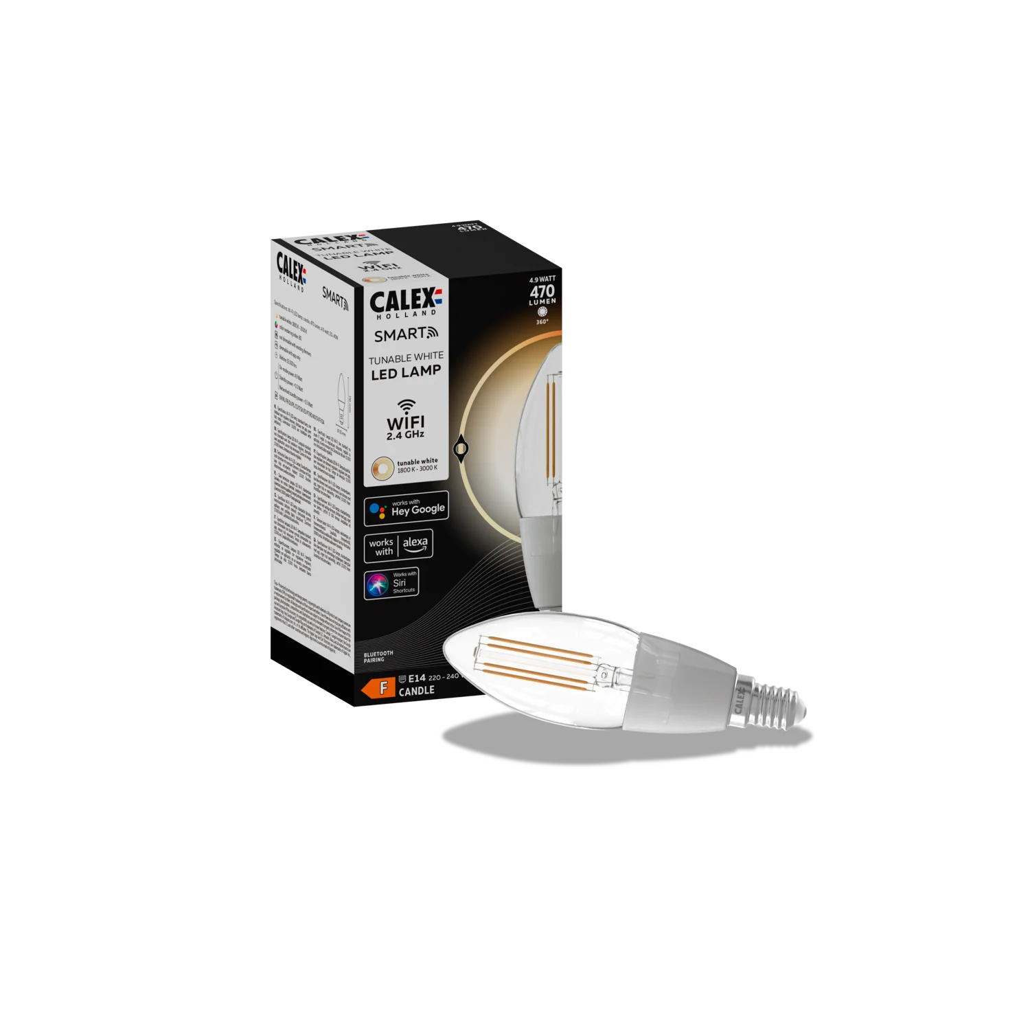 Calex Smart LED Bulb - Filament - E14 - B35 - Clear - 4.9W - Image 3
