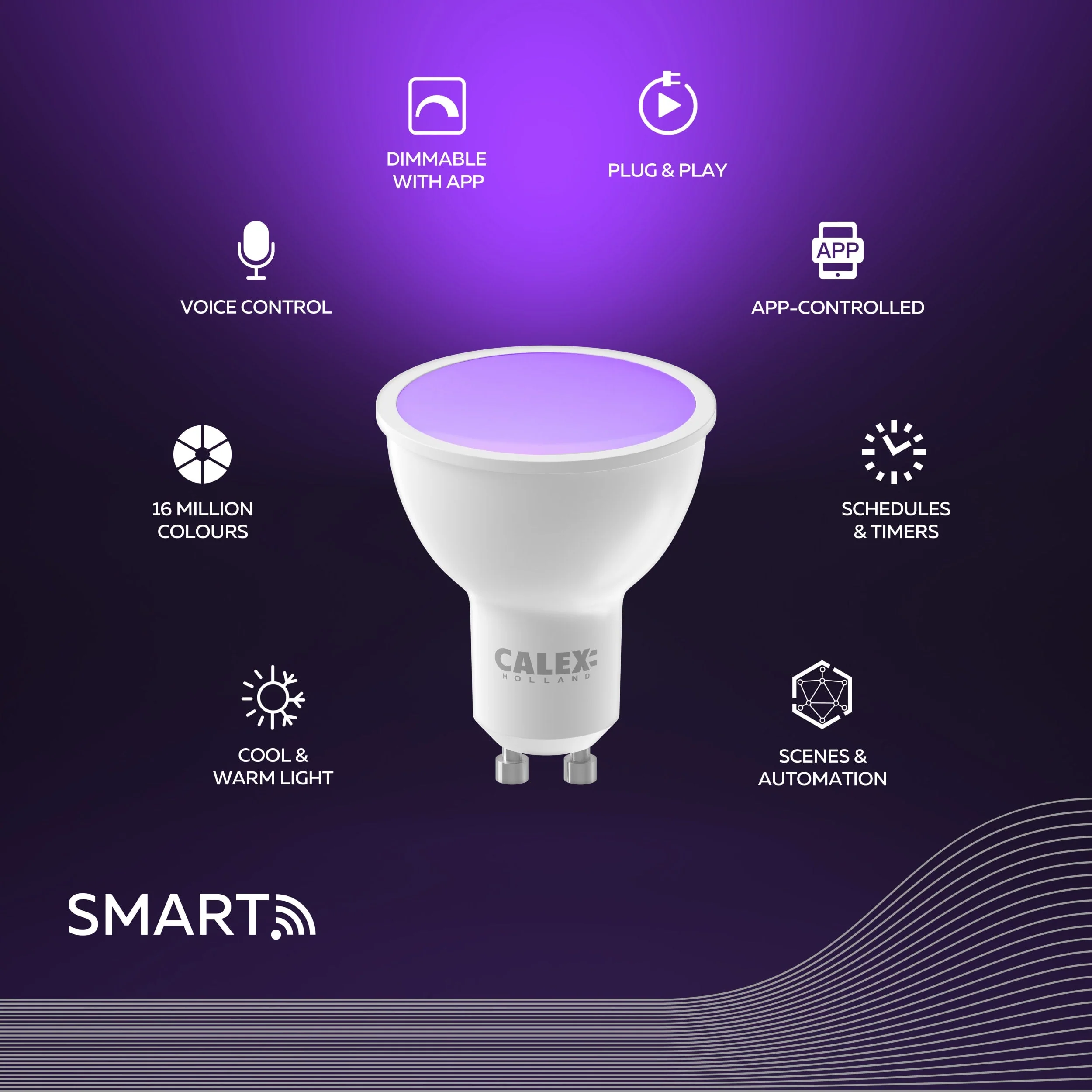 Calex Smart LED Bulb - GU10 - RGB + CCT - Image 2
