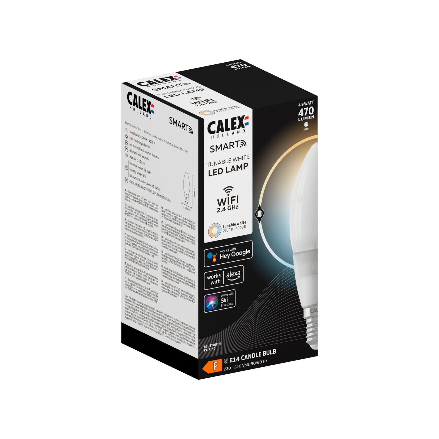 Calex Smart LED Candle - Filament - B35 - Softline - E14 - 4.9W - Image 2