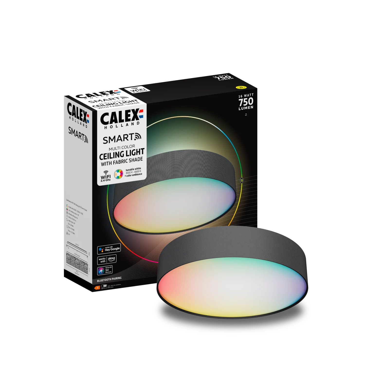 Calex Smart LED Ceiling Lamp - 30cm - RGB - CCT - 16W - Image 3