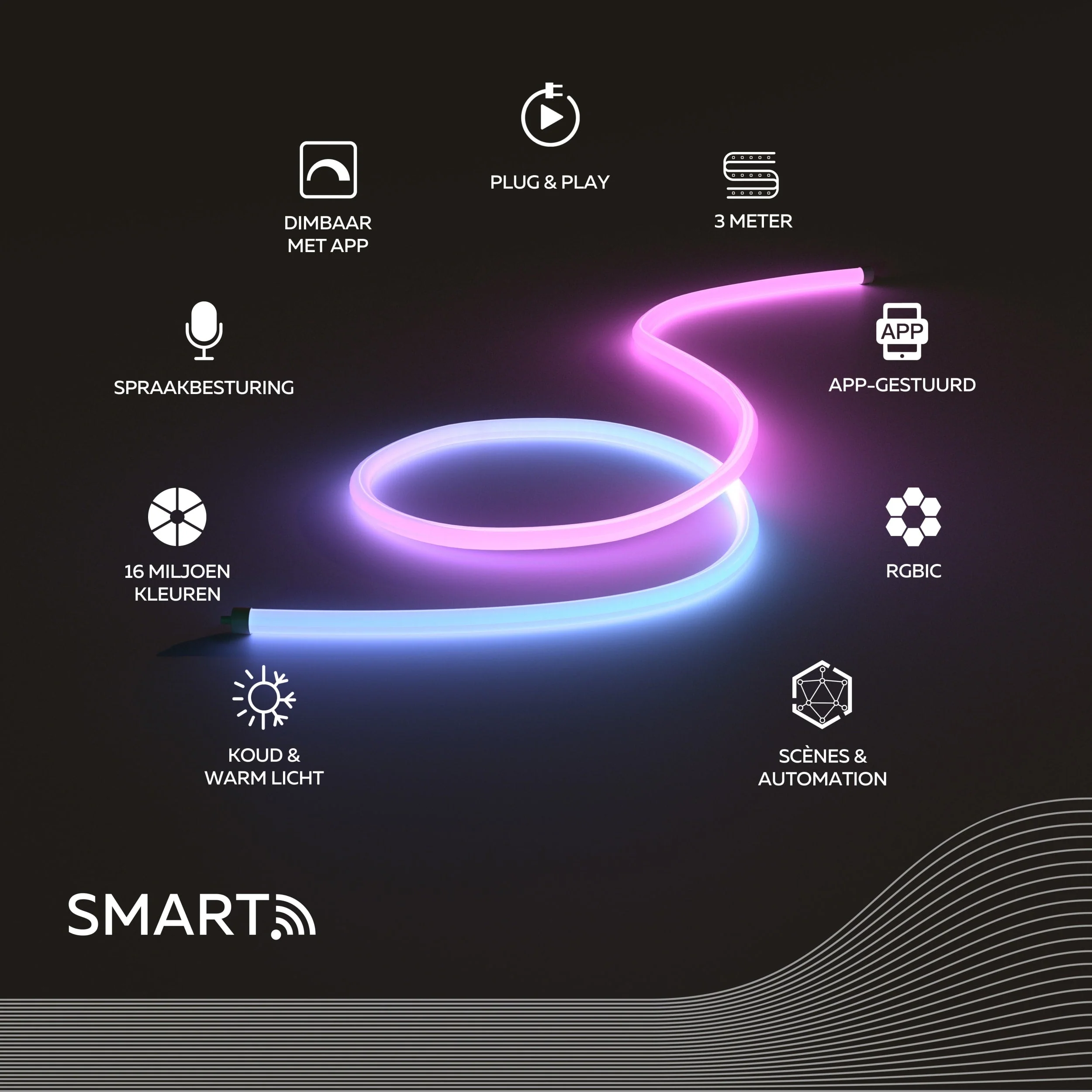 Calex Smart Neon 360 Tube - 3M - RGBIC + CCT - Image 3