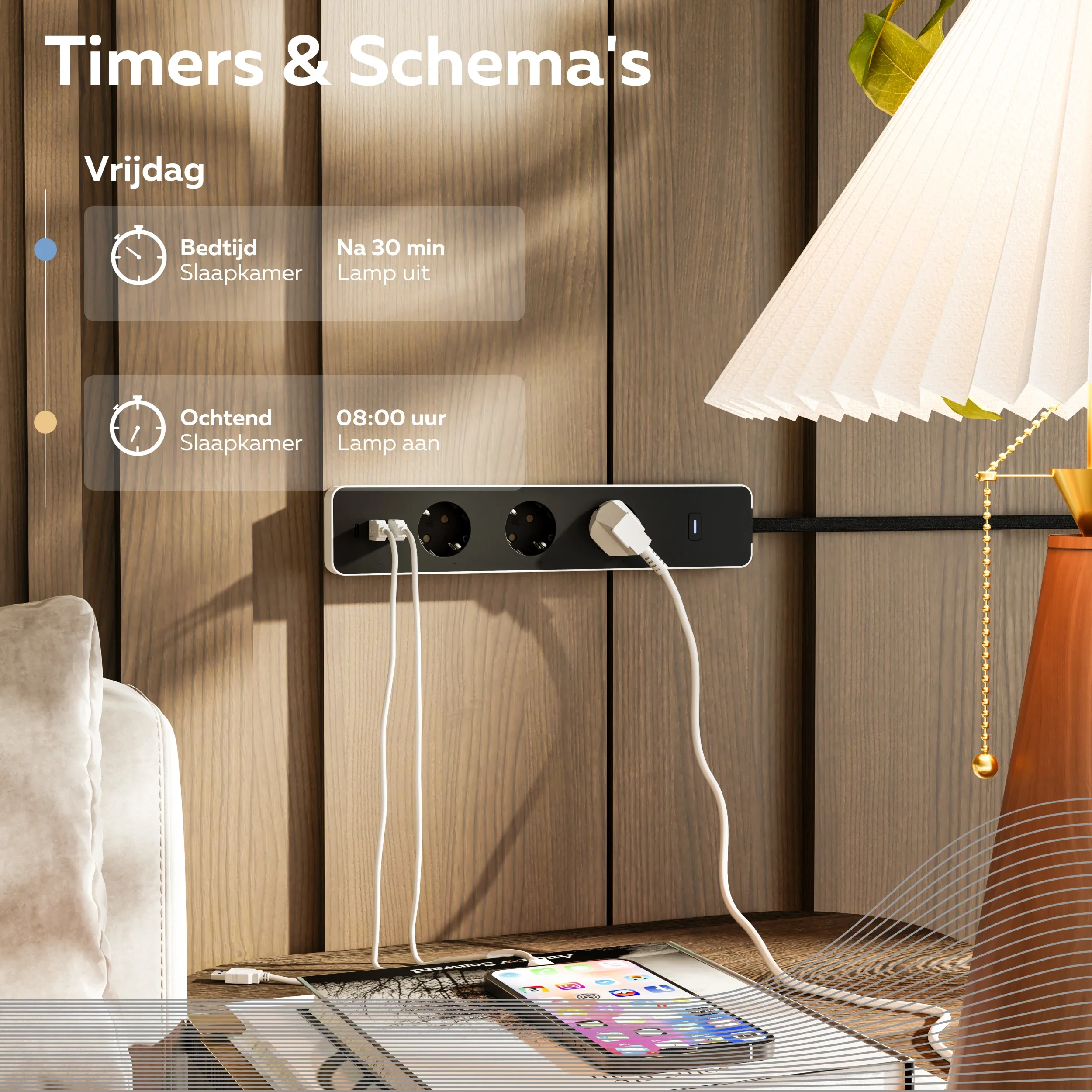Calex Smart Power Strip - Energy Meter - White - Image 3