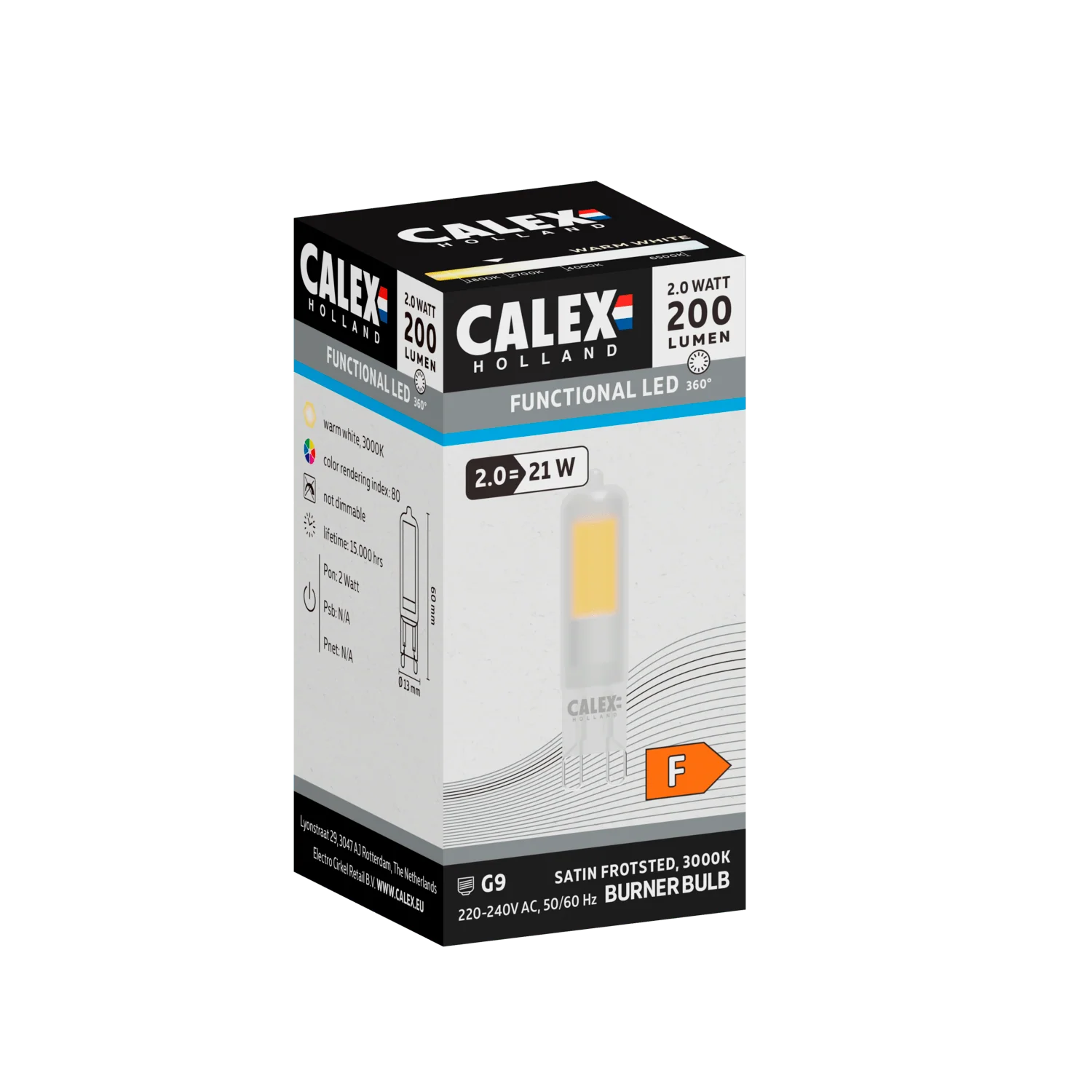 Calex SMD Burner LED Lamp - G9 - White - 2W - Image 2