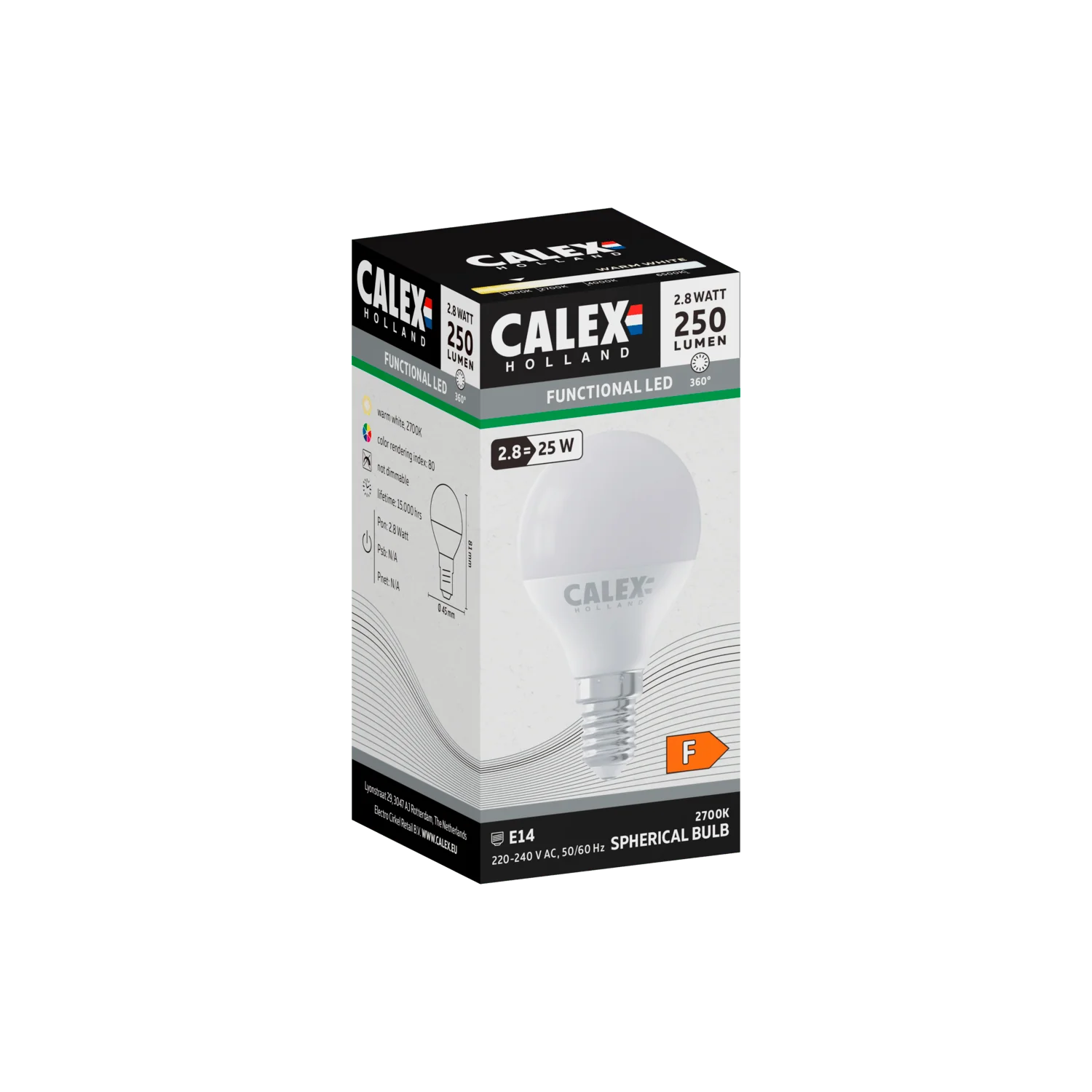 Calex SMD LED Lamp - E14 - P45 - White - Image 3