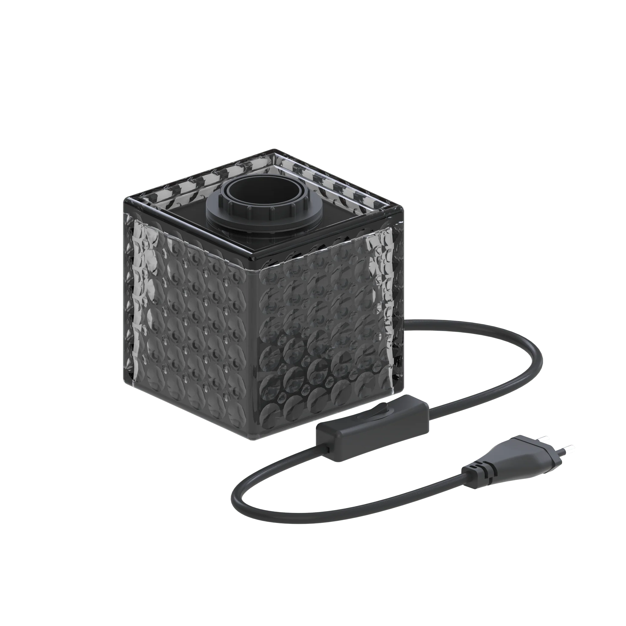 Calex Table Lamp Square - E27 - Glass - Black - Image 2