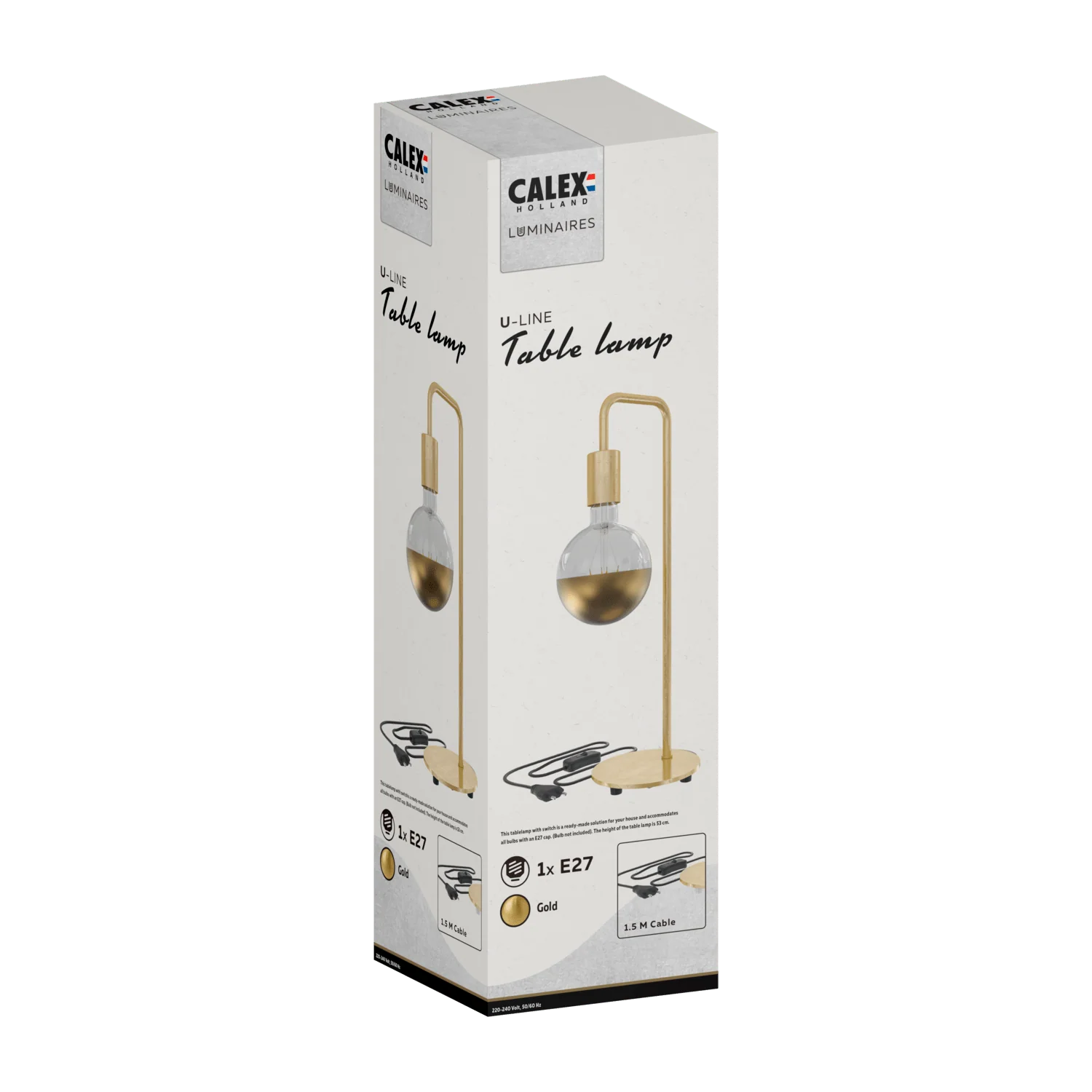 Calex U-line Table Lamp - E27 - Gold - Image 3