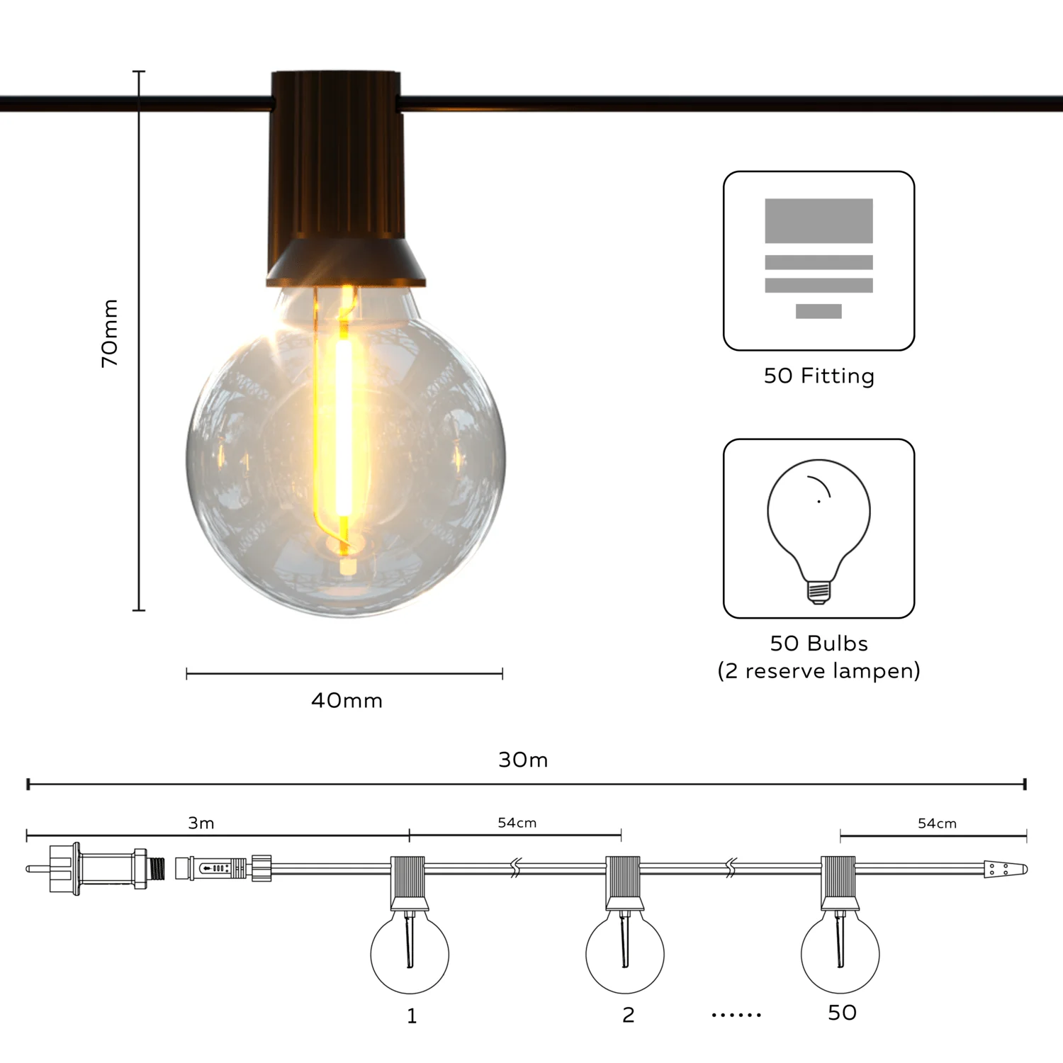 Calex Vista Outdoor Festoon - 30M - Image 6