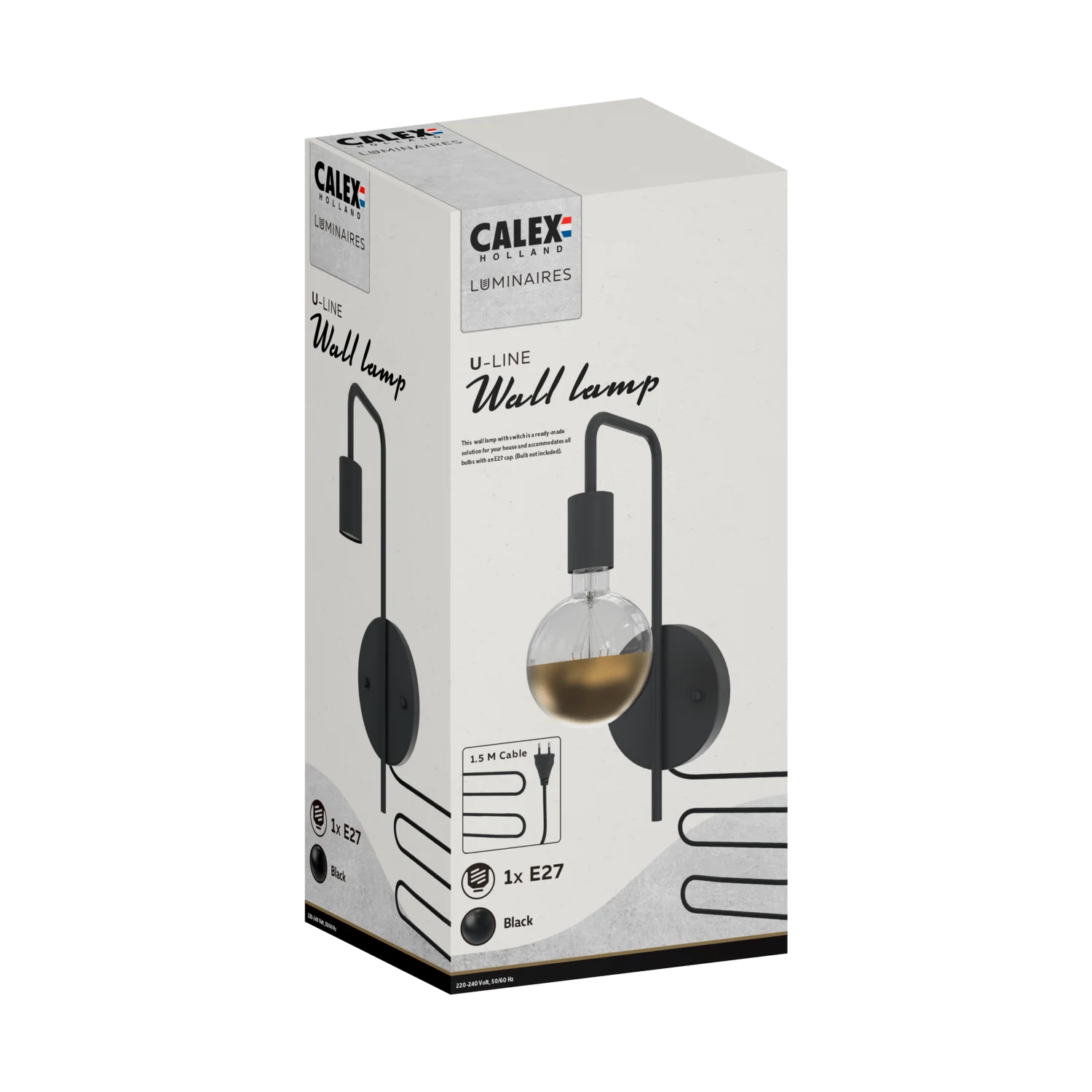 Calex Wall Lamp - E27 - Black - Image 3