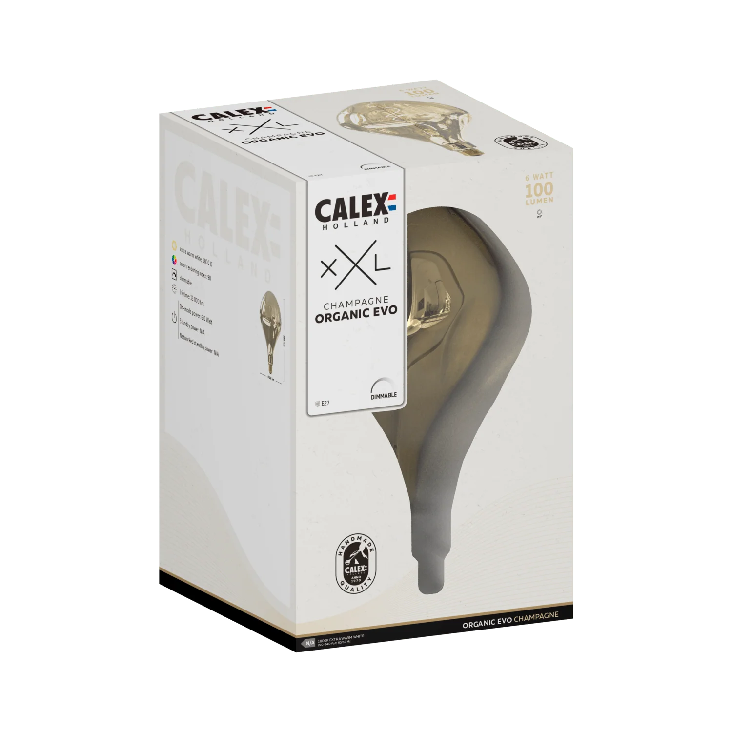 Calex XXL Organic EVO LED Bulb - E27 - Champagne - Image 3