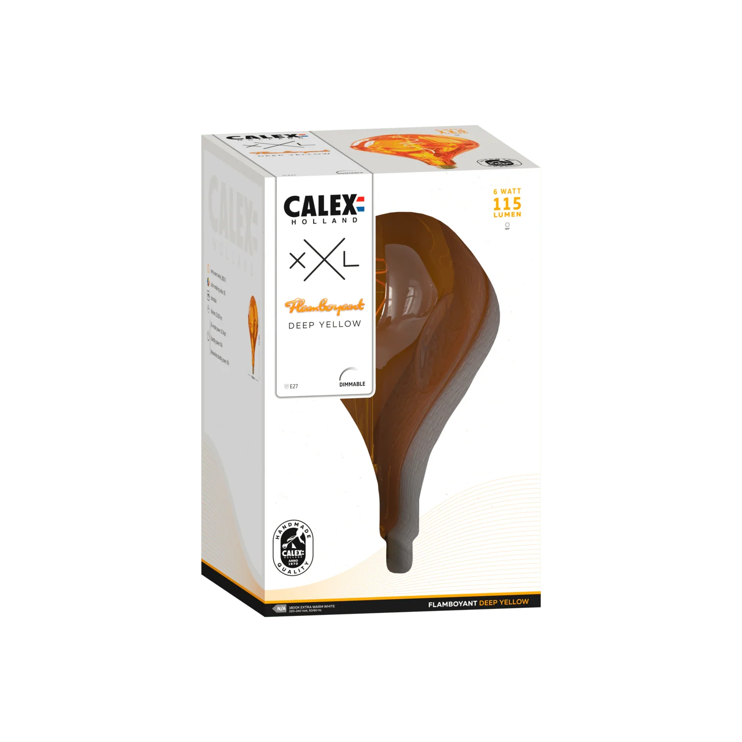Calex XXL Organic EVO LED Bulb Yellow - E27 - 6W - Dimmable - Image 3