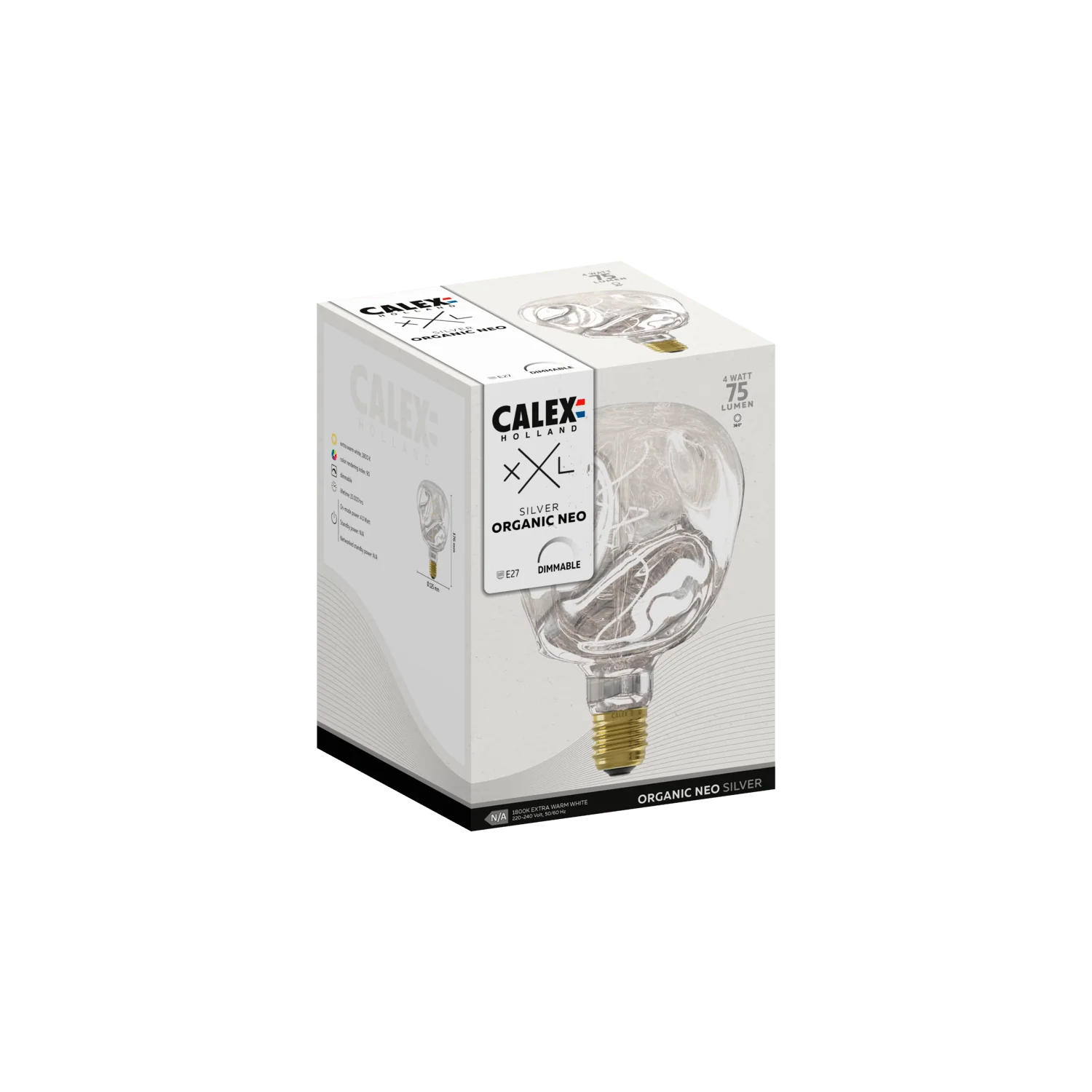 Calex XXL Organic NEO LED Bulb - E27 - Silver - Image 2